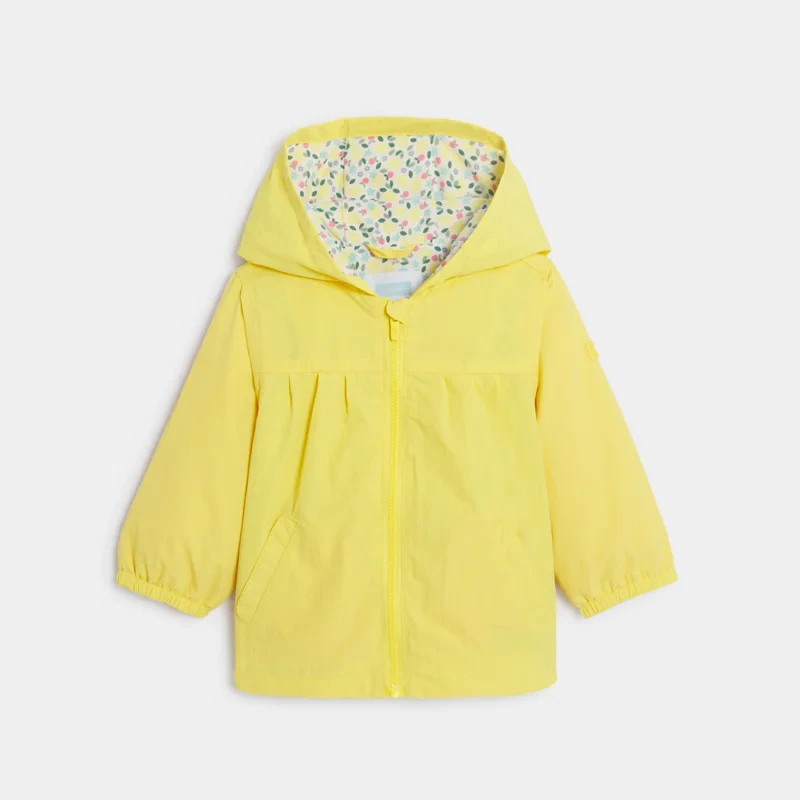 Veste à capuche jaune bébé fille Jaune