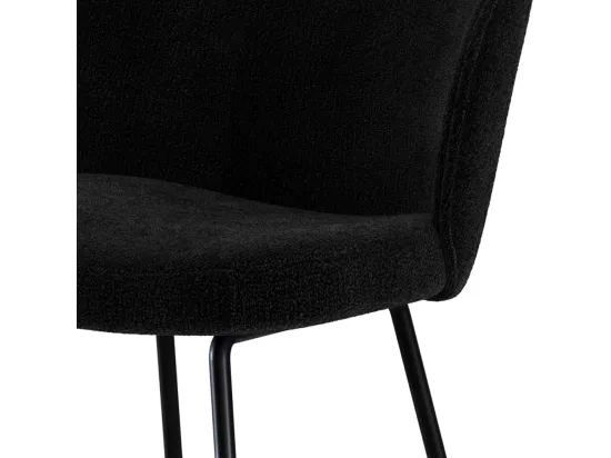 Lot de 2 chaises pour îlot central 66 cm en tissu bouclé noir - Groom
