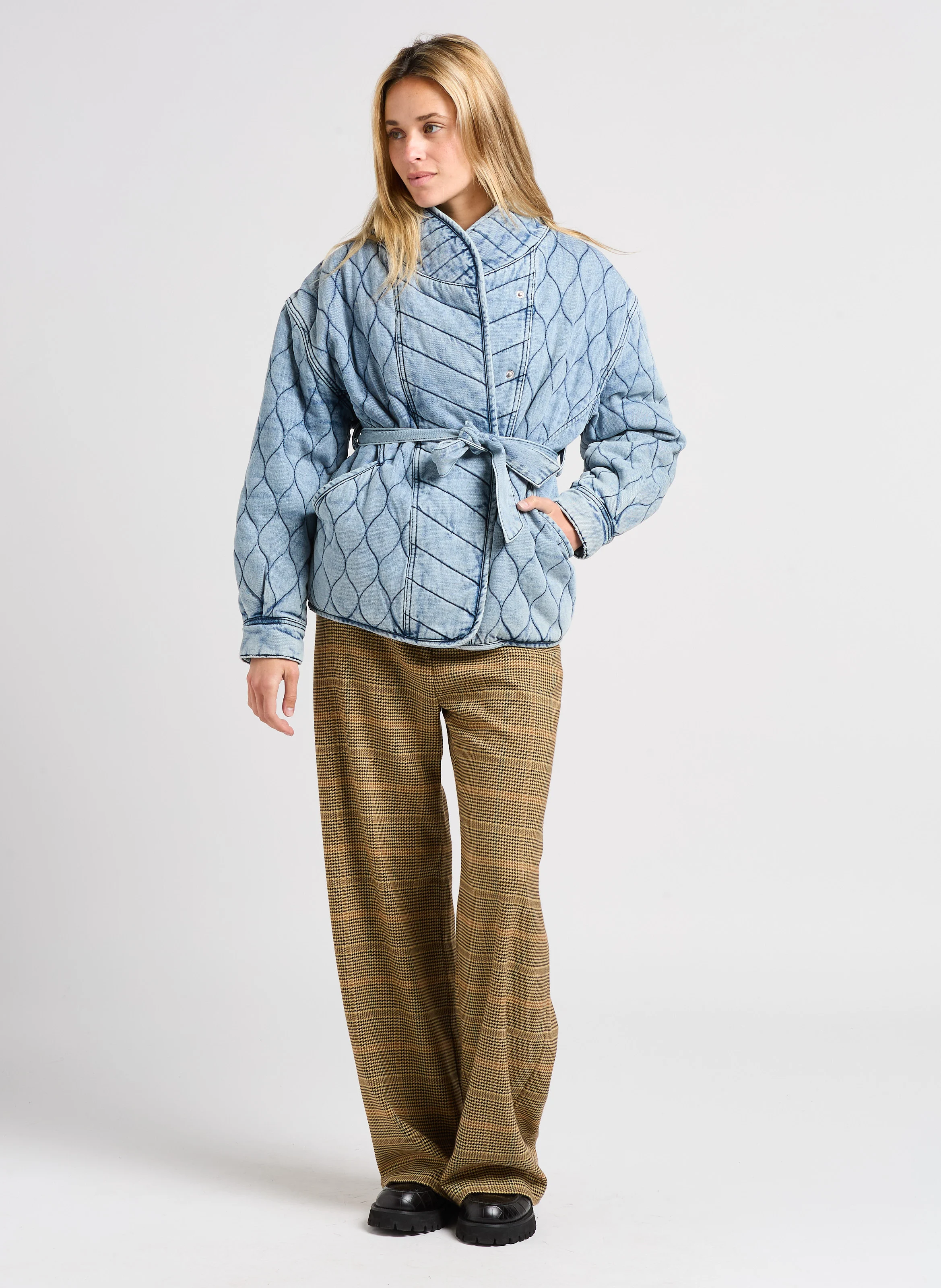 JOHN - Pantalon large imprimé | Marron