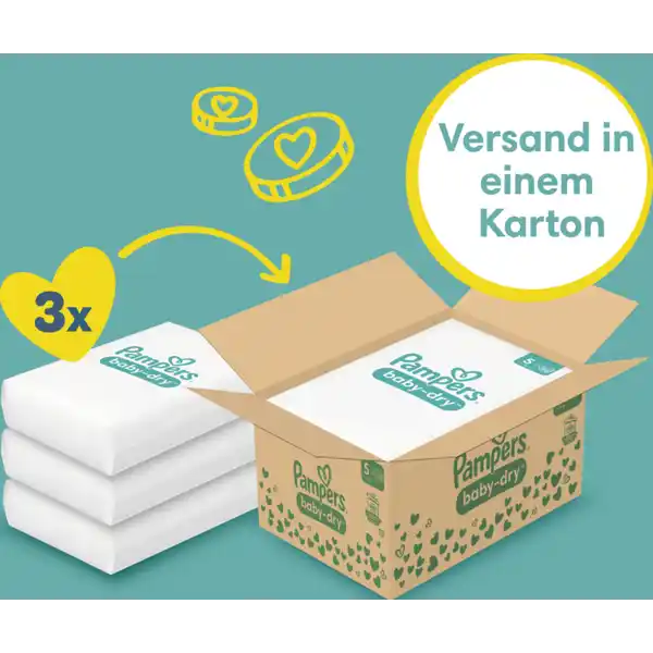 Baby Dry Windeln Gr.5 (11-16kg) Monatsbox