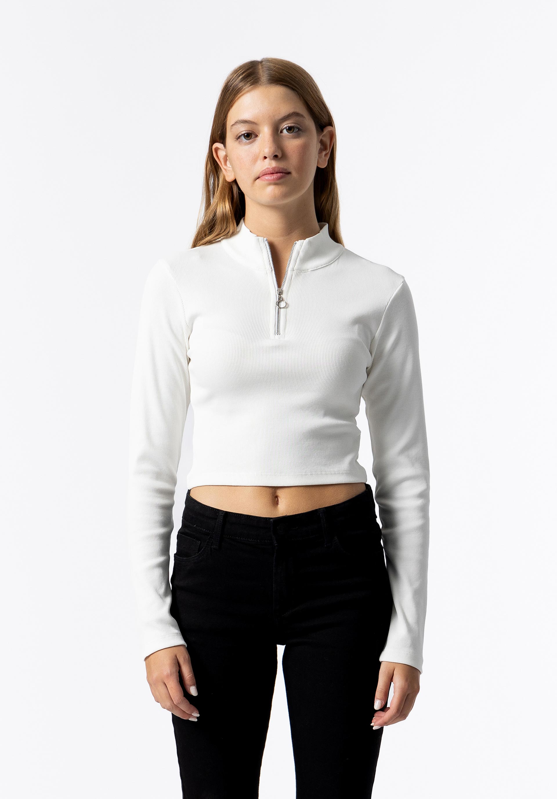 T-shirt Cropped com Fecho