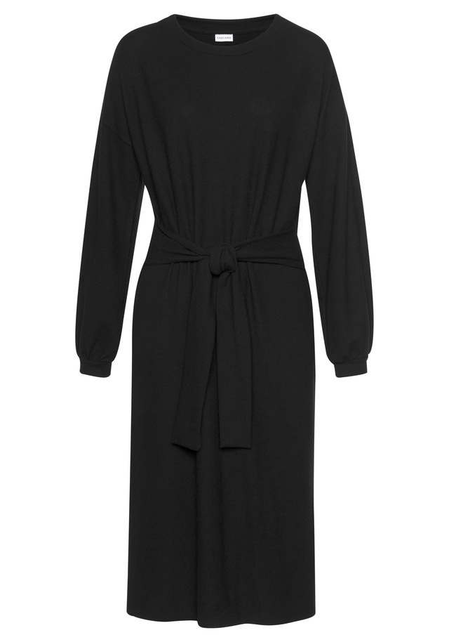LASCANA Strickkleid Loungekleid mit Taillengürtel, Loungewear