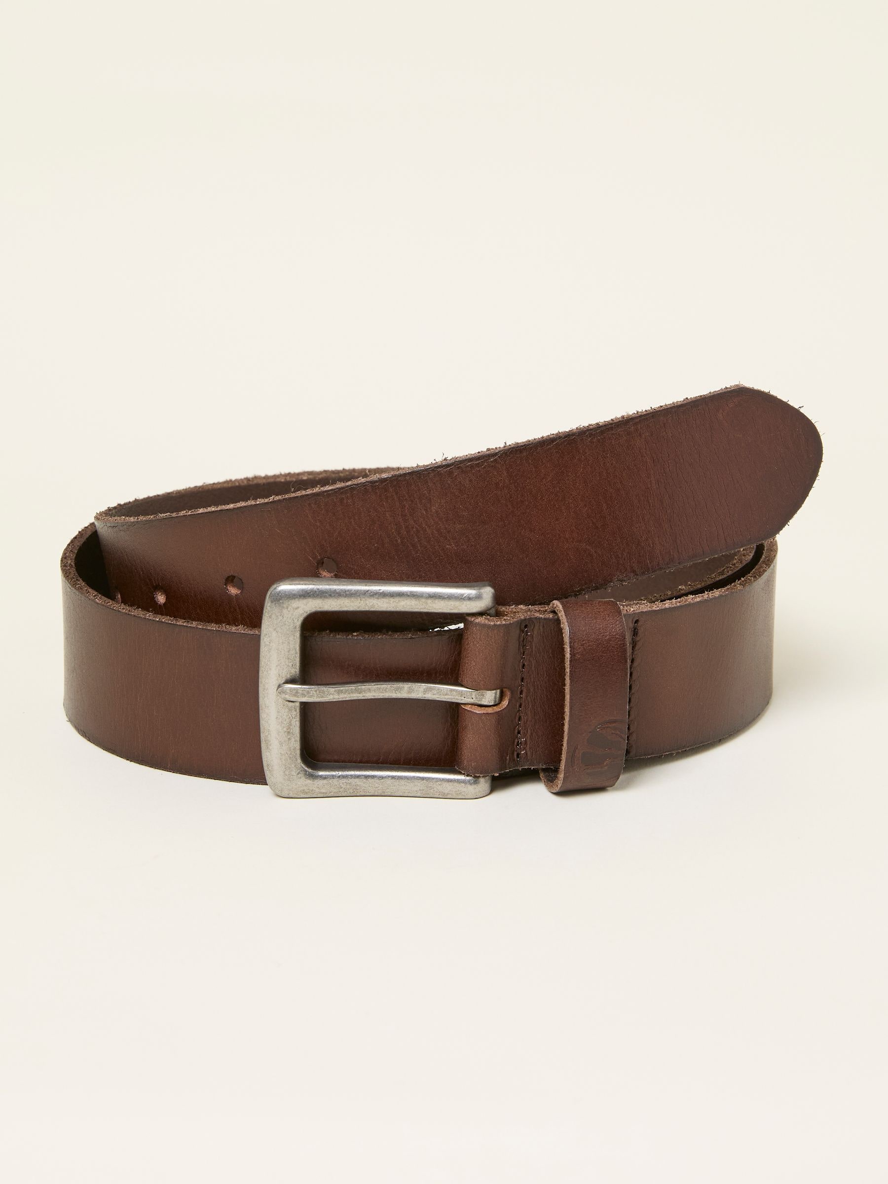 Chocoladebruin - Plain Leather Belt