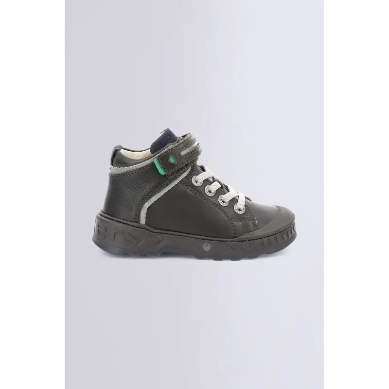 KICK TEEN MARRON FONCE MARINE SNEAKERS HAUTES Cuir Garçon