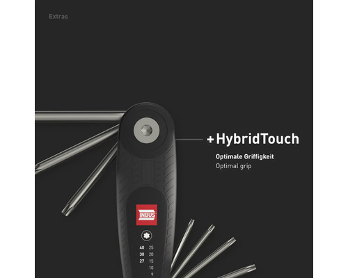 TORX® klaphouderset 8-delig, TX9–TX40, met HybridTouch — Made in Germany (INBUS® 71294)