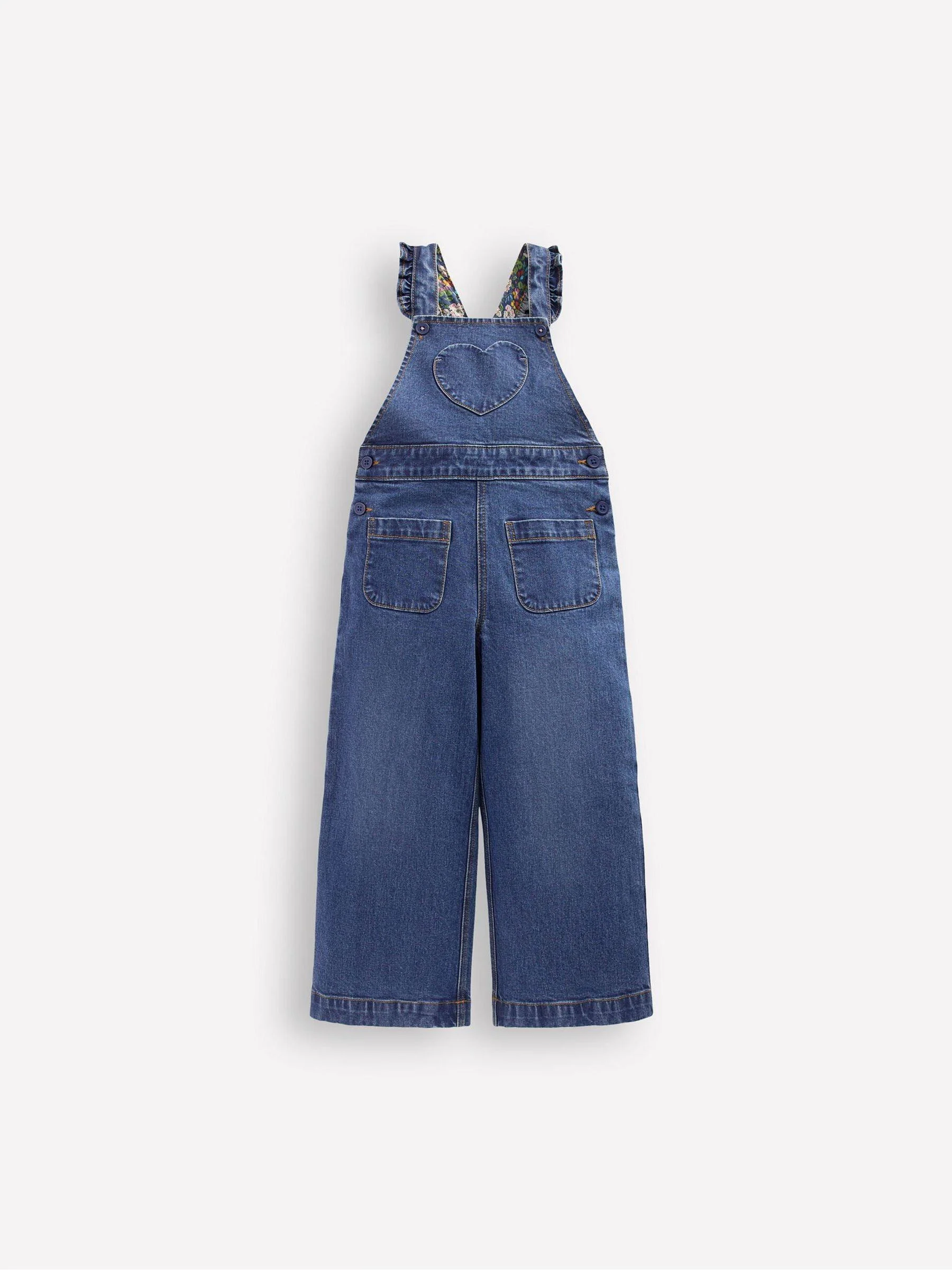 Blauw - Boden Frill Dungarees