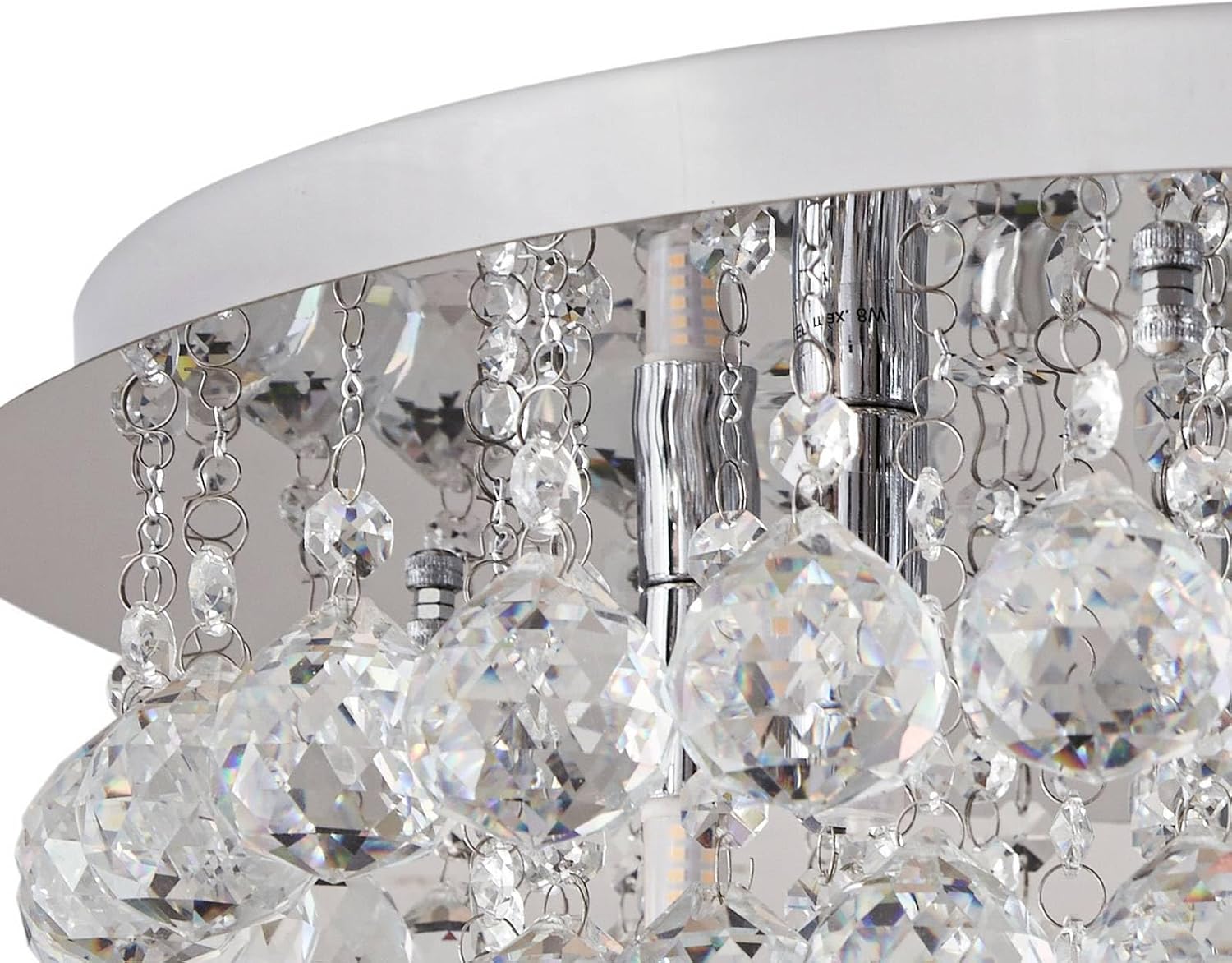 Lindby Kristall Deckenlampe chrom, Kronleuchter Deckenleuchte 8x G9 ohne Leuchtmittel Wohnzimmerlampe Schlafzimmerlampe Esszimmerlampe Büro