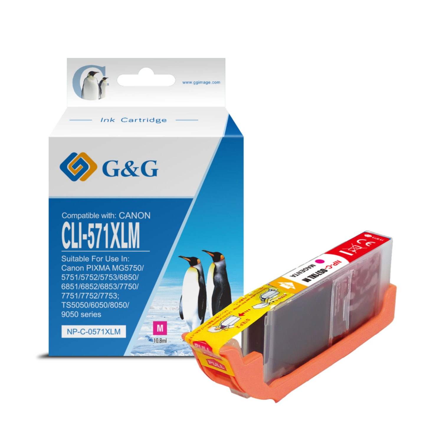Ersetzt Canon CLI-571XL M Druckerpatrone Printer Tintenpatrone (680 Seiten / 10.8ml) - Rot