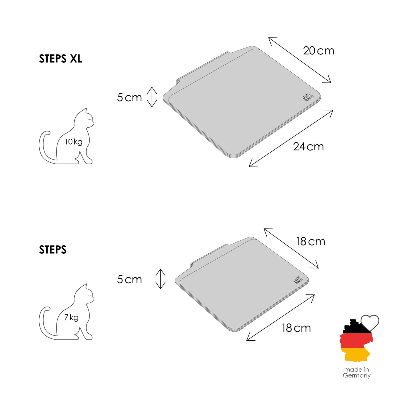 LucyBalu STEPS Katzentreppe anthrazit S