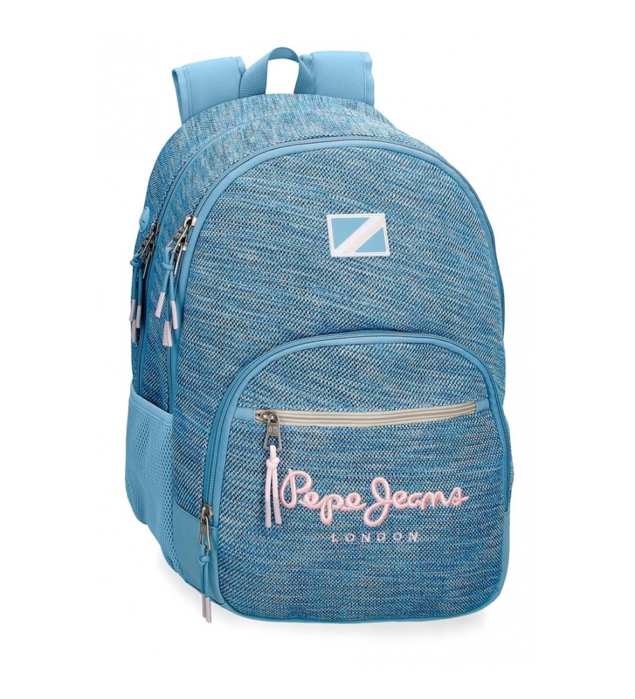 Mochila Pepe Jeans Lena com zíper duplo - Azul