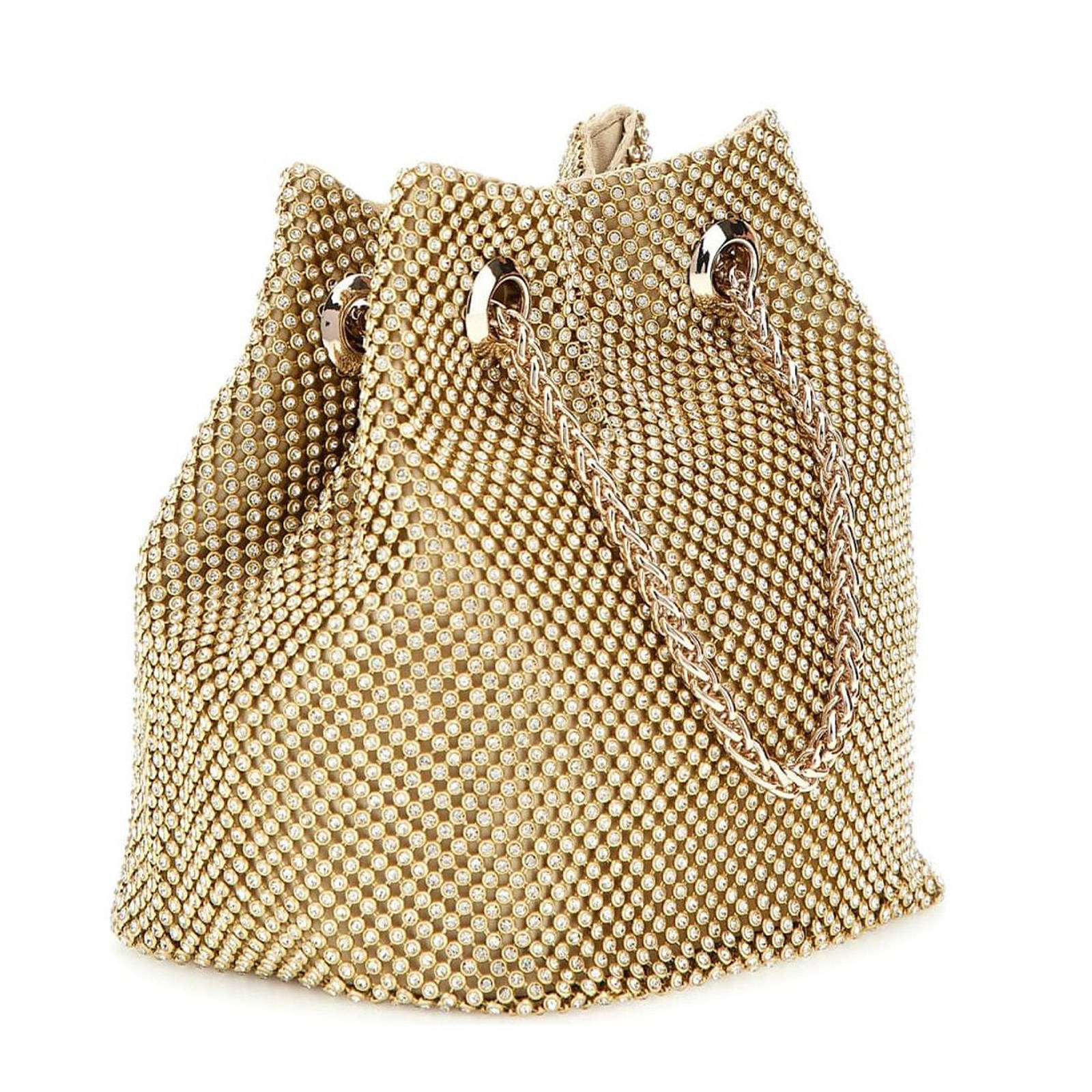 GUESS handtas met strass Zalina goudkleurig