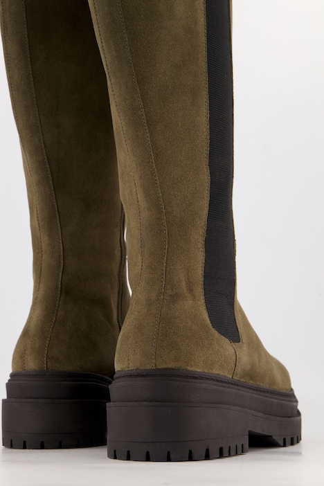 Suede-Stiefel, 3XL-Schaft, Chelsea-Einsatz, Weite H