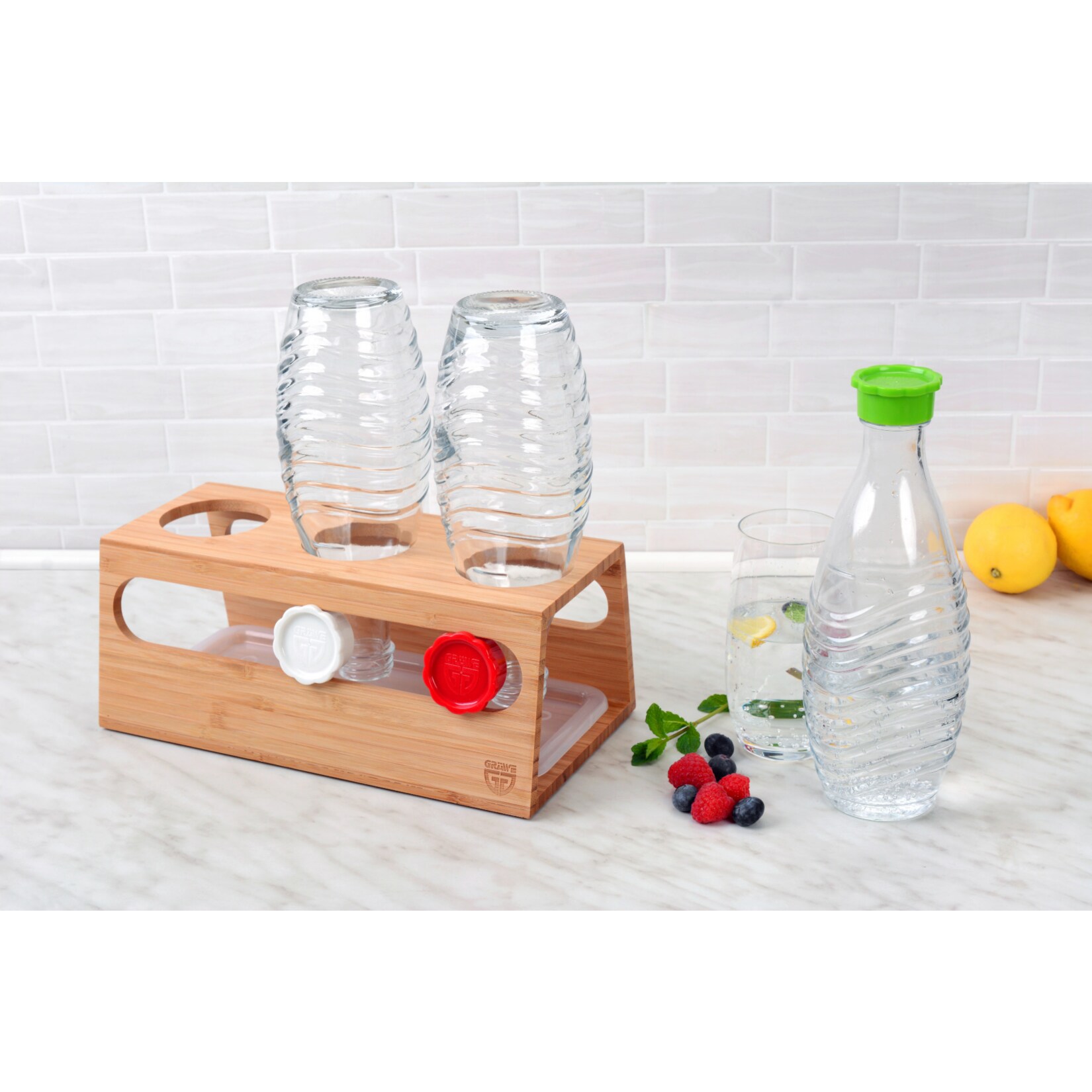 GRÄWE Bambushalter für 3 Sodastream-Flaschen