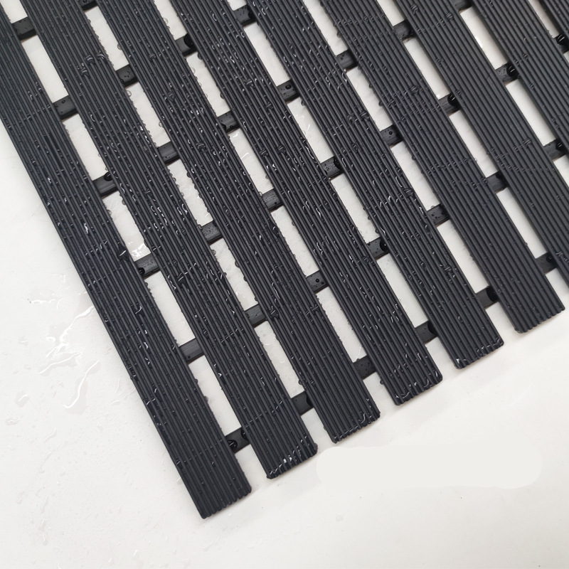 (61x43cm) PVC Anti-Rutsch Dusch Matte Badewannen Vorleger - Schwarz