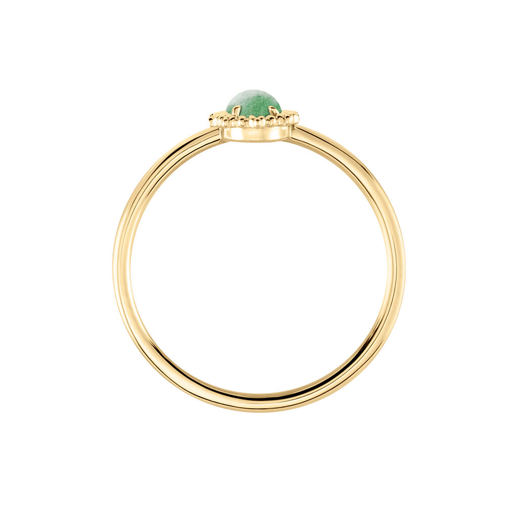 Bague Vintage Love Plaqué Or Jaune Aventurine