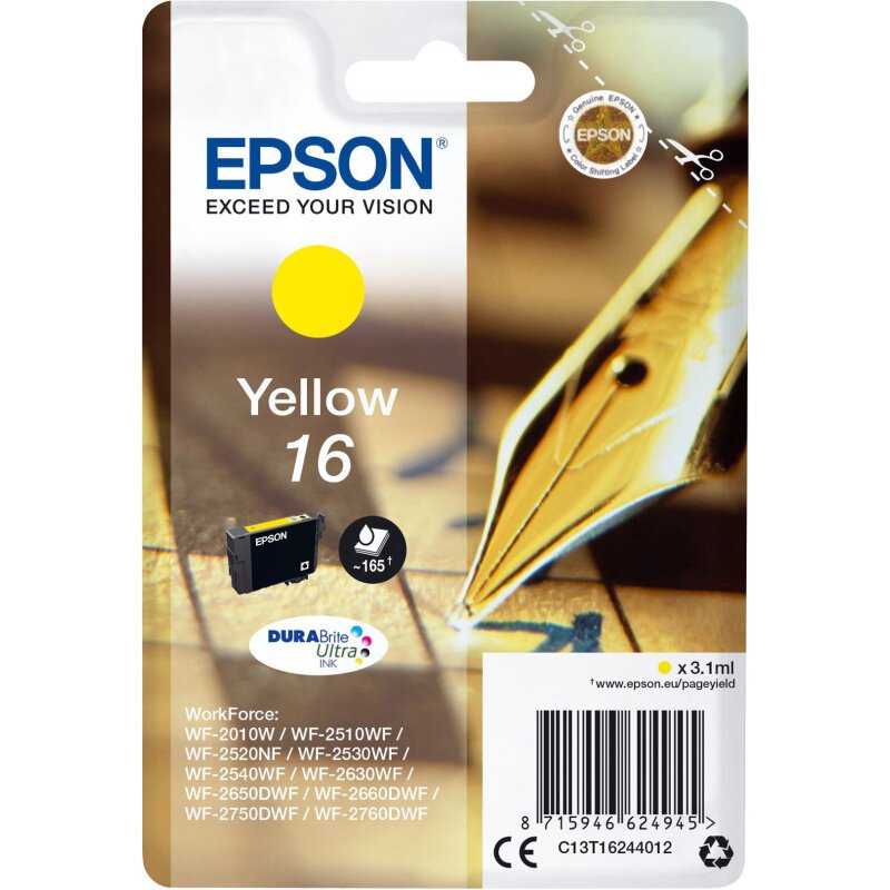 Epson Pen and crossword Singlepack Yellow 16 DURABrite Ultra Ink