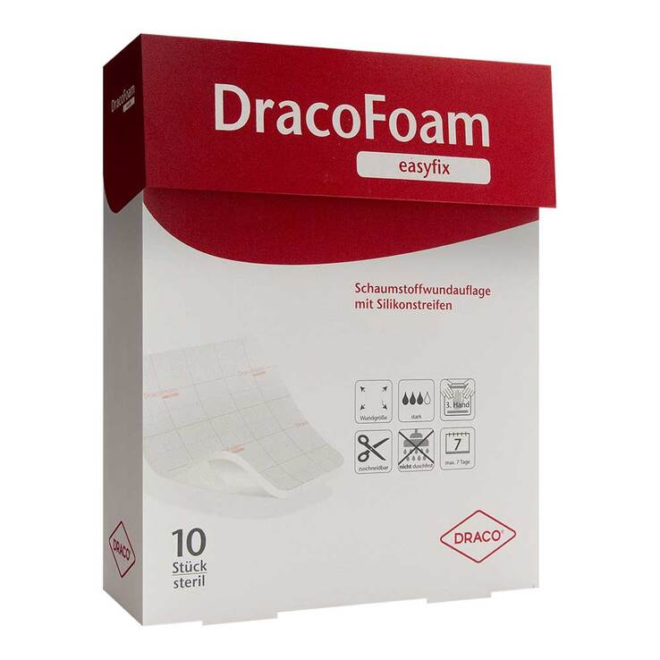Dracofoam easyfix Schaumstoff Wundauflage 20x20 cm, 10 St