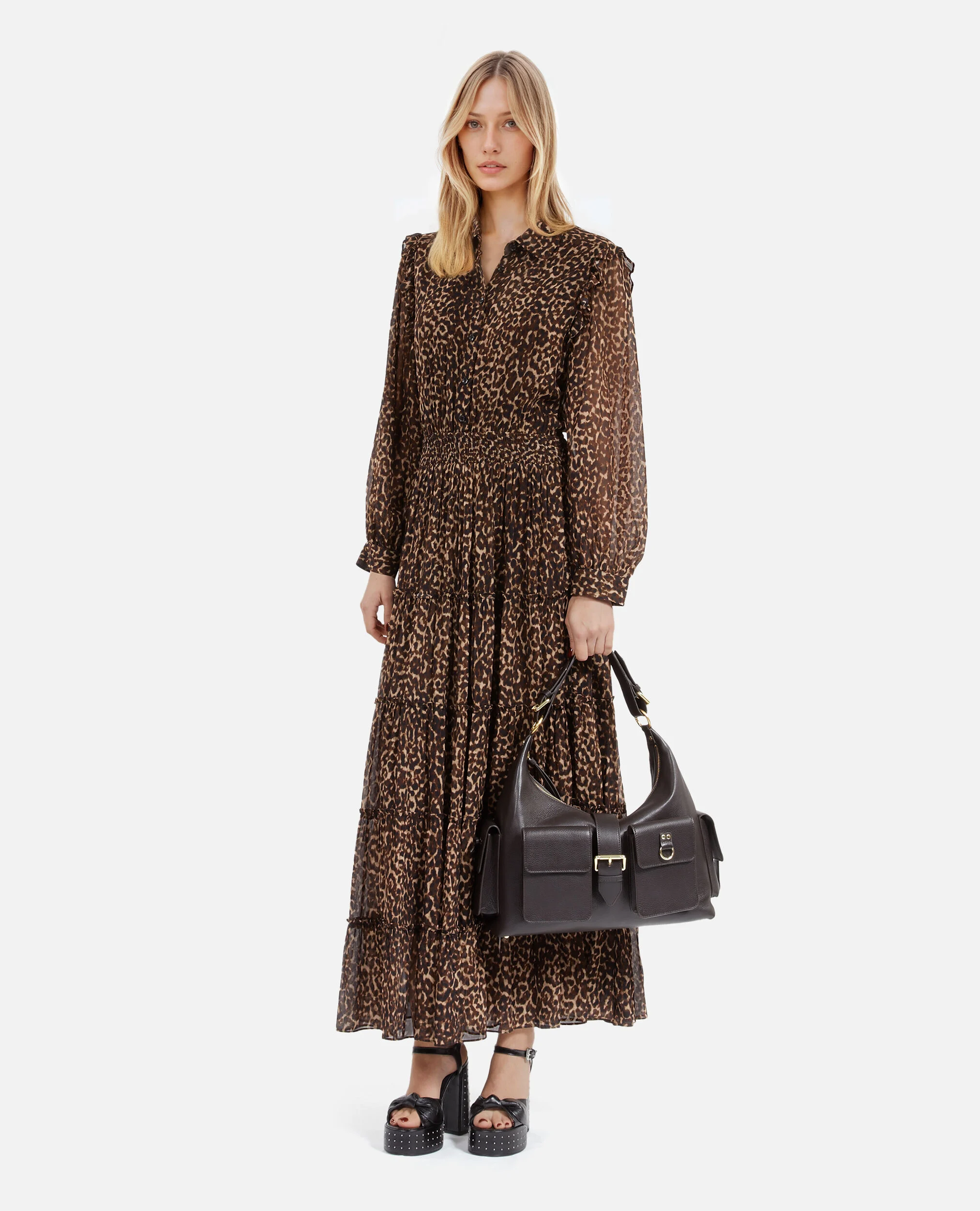Robe longue imprimé léopard