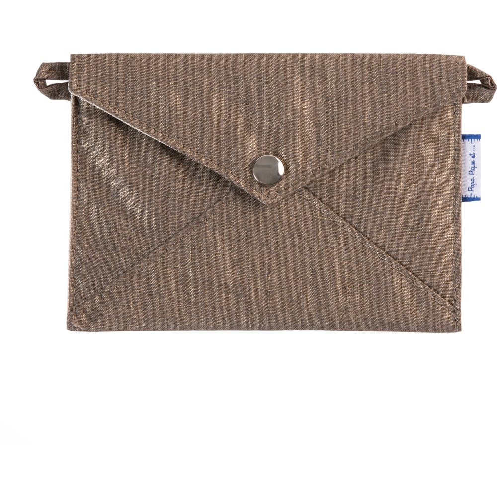 Petite Pochette Enveloppe Lin Cuivré