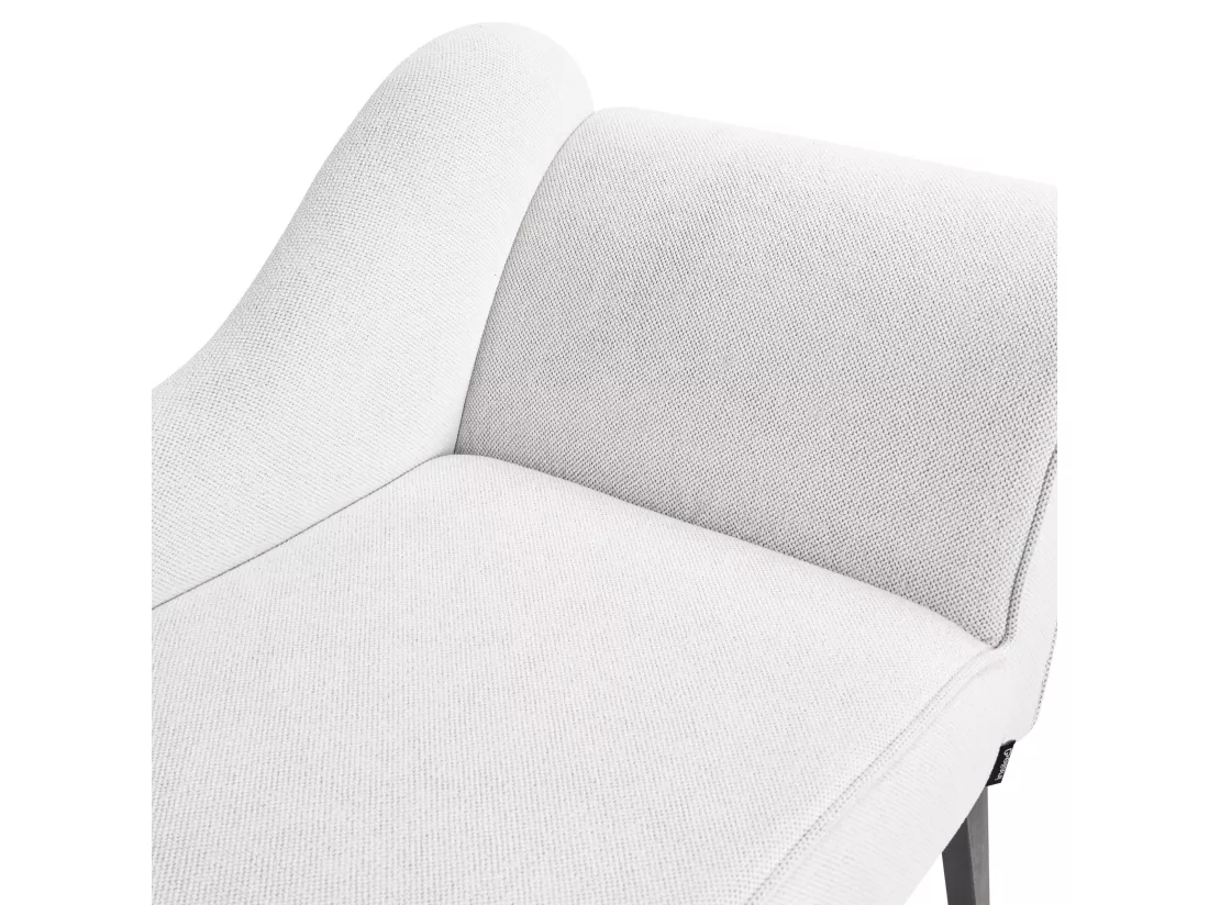 Divan côté droit en tissu blanc BIARRITZ