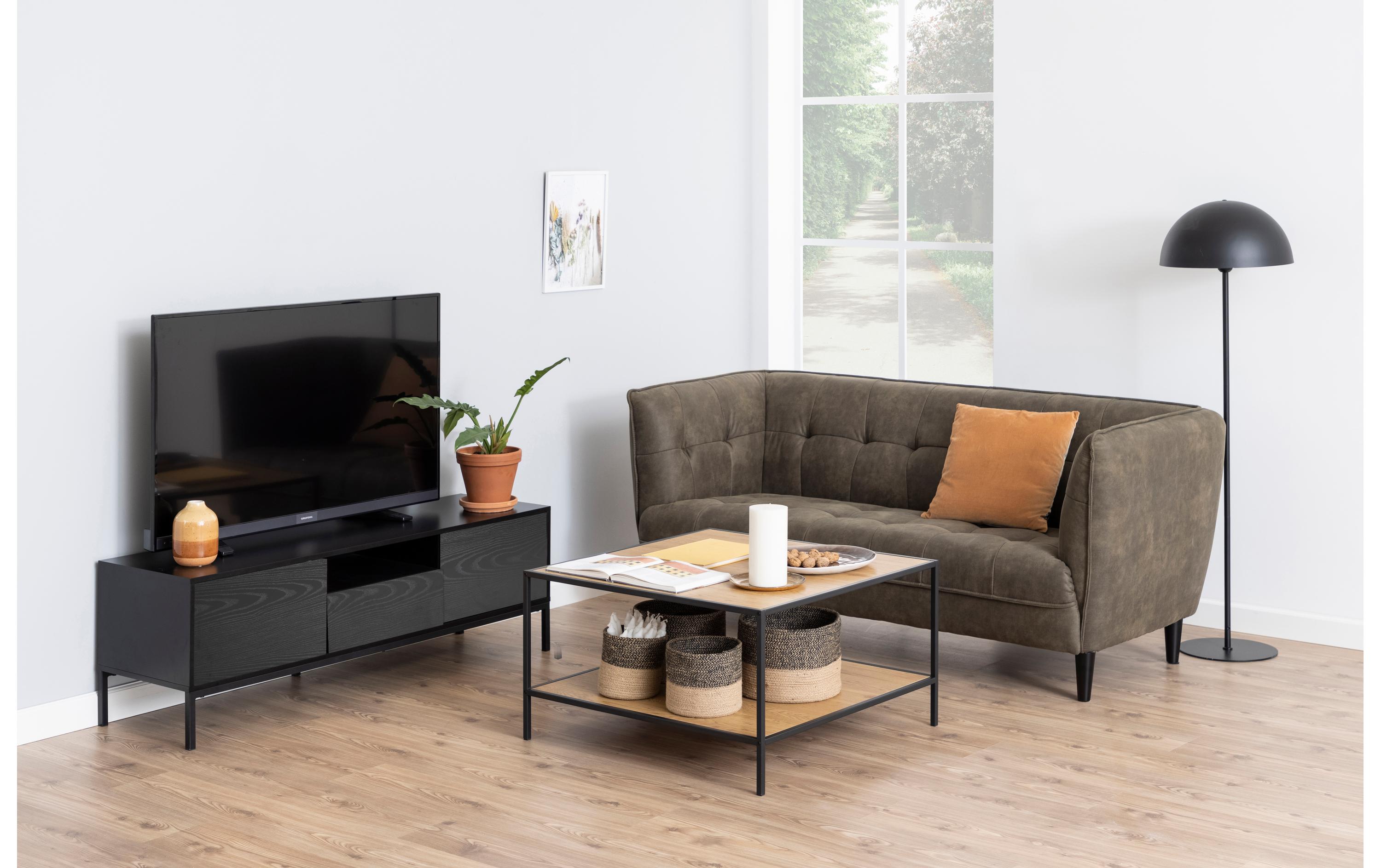TV-Möbel Seaford 140 x 40 x 45 cm, Schwarz<br>TV-Kommode