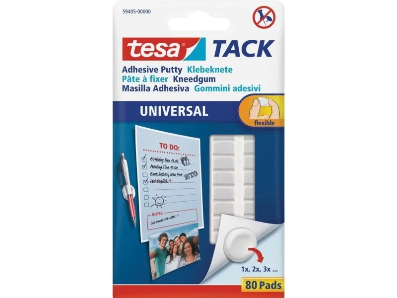 TESA TACK, Monteringspude, Hvid, Indendørs, Papir, Blister