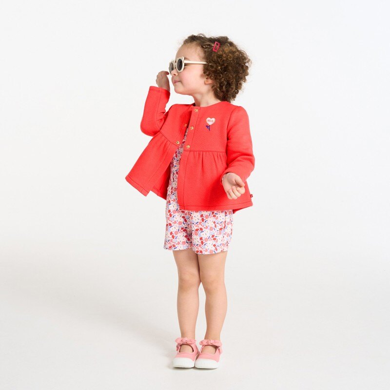 Gilet molleton rose bébé fille Rouge