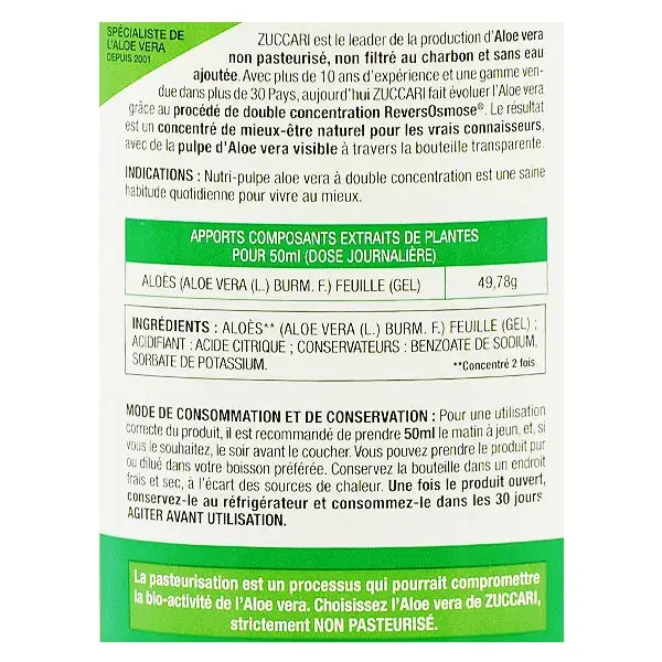 (aloevera)2 Zuccari Nutri-Aloe 1L