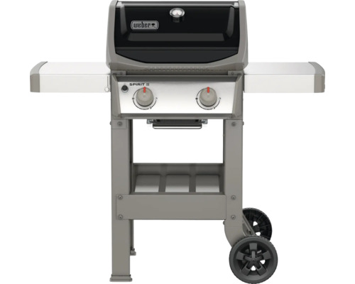 Weber Spirit II E-210 GBS gasbarbecue, grijs/zilver, 2 roestvrijstalen branders, 7,7 kW, grilloppervlak van 51 x 46 cm, compatibel met iGrill 3 (compatibel met GBS-grillroosters), geëmailleerde deksel, inclusief GBS-grillrooster, dekselthermometer en