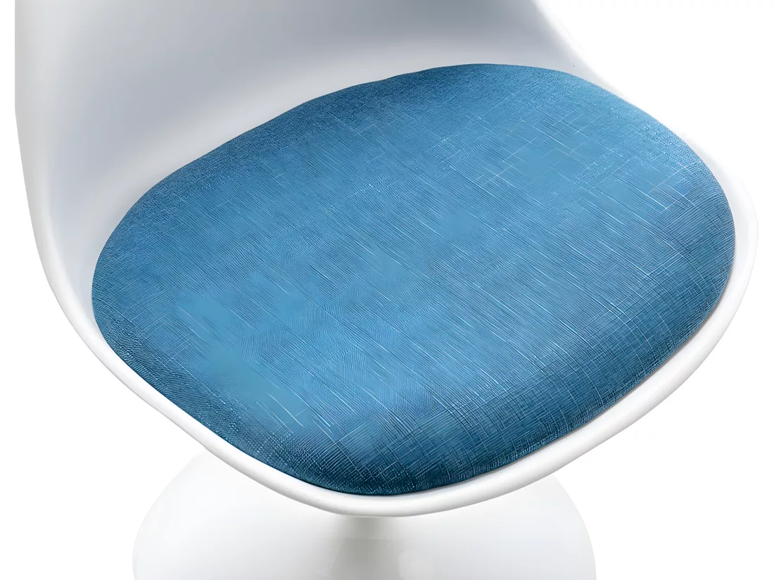 Lot de 2 chaises en polypropylène, tissu et métal - Bleu et blanc - XAFY