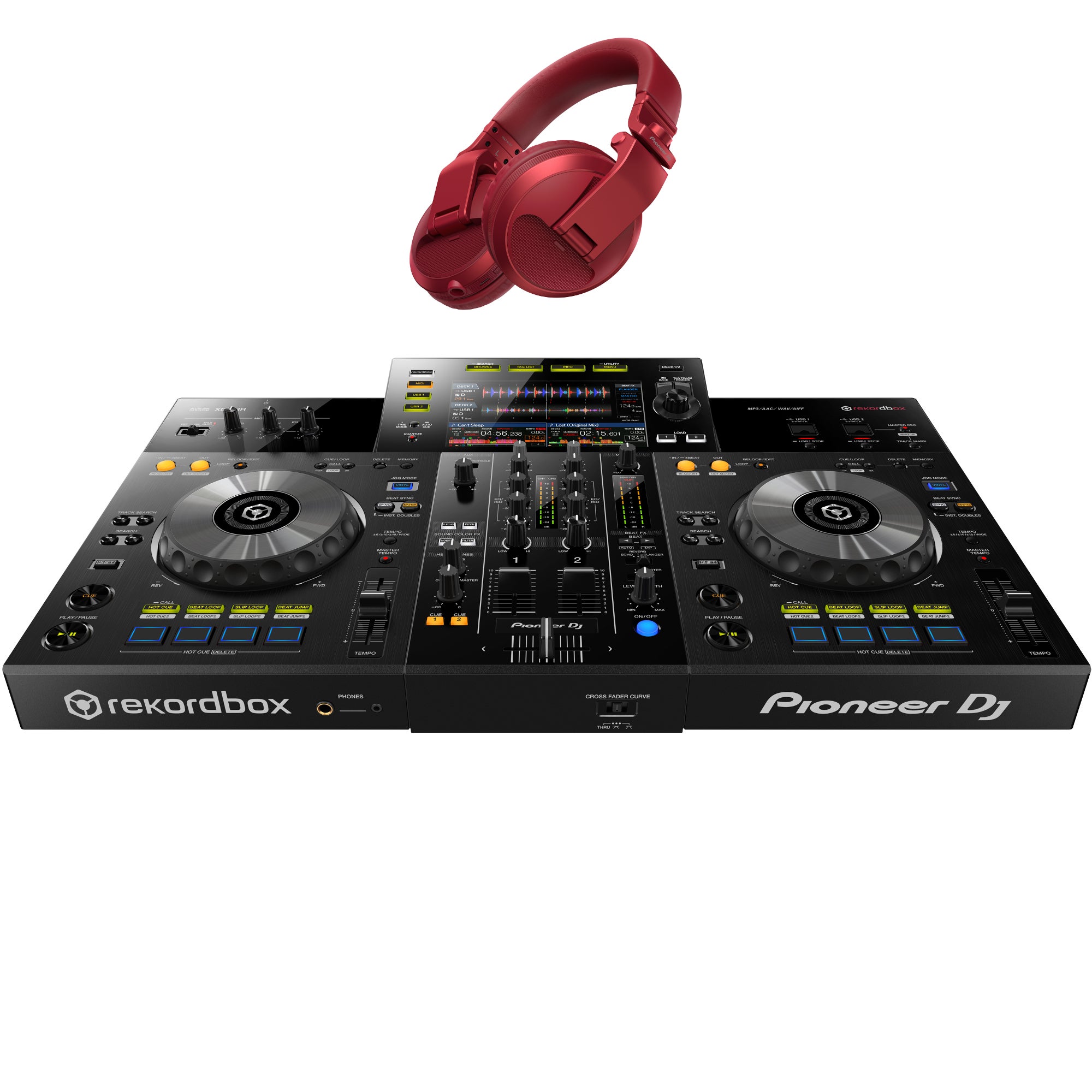Pioneer DJ XDJ-RR + HDJ-X5BT hoofdtelefoon rood