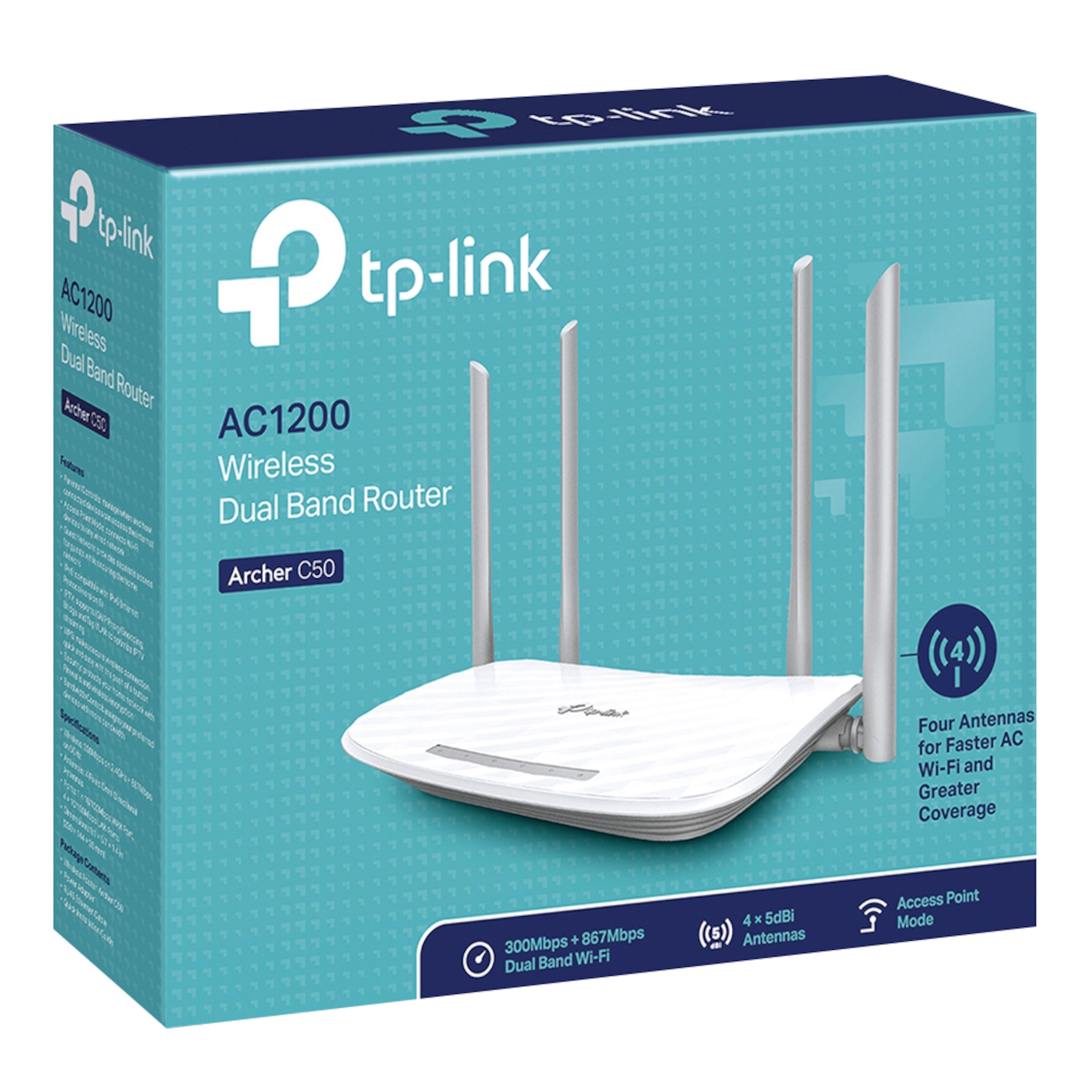 TP-link Archer C50 Trådløs ruter AC1200