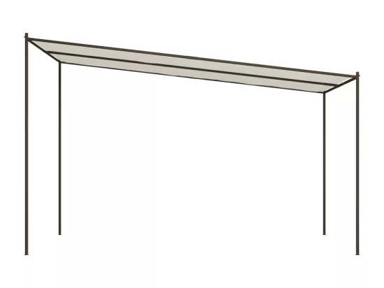 Belvédère blanc 4x4 m 180 g/m² tissu et acier