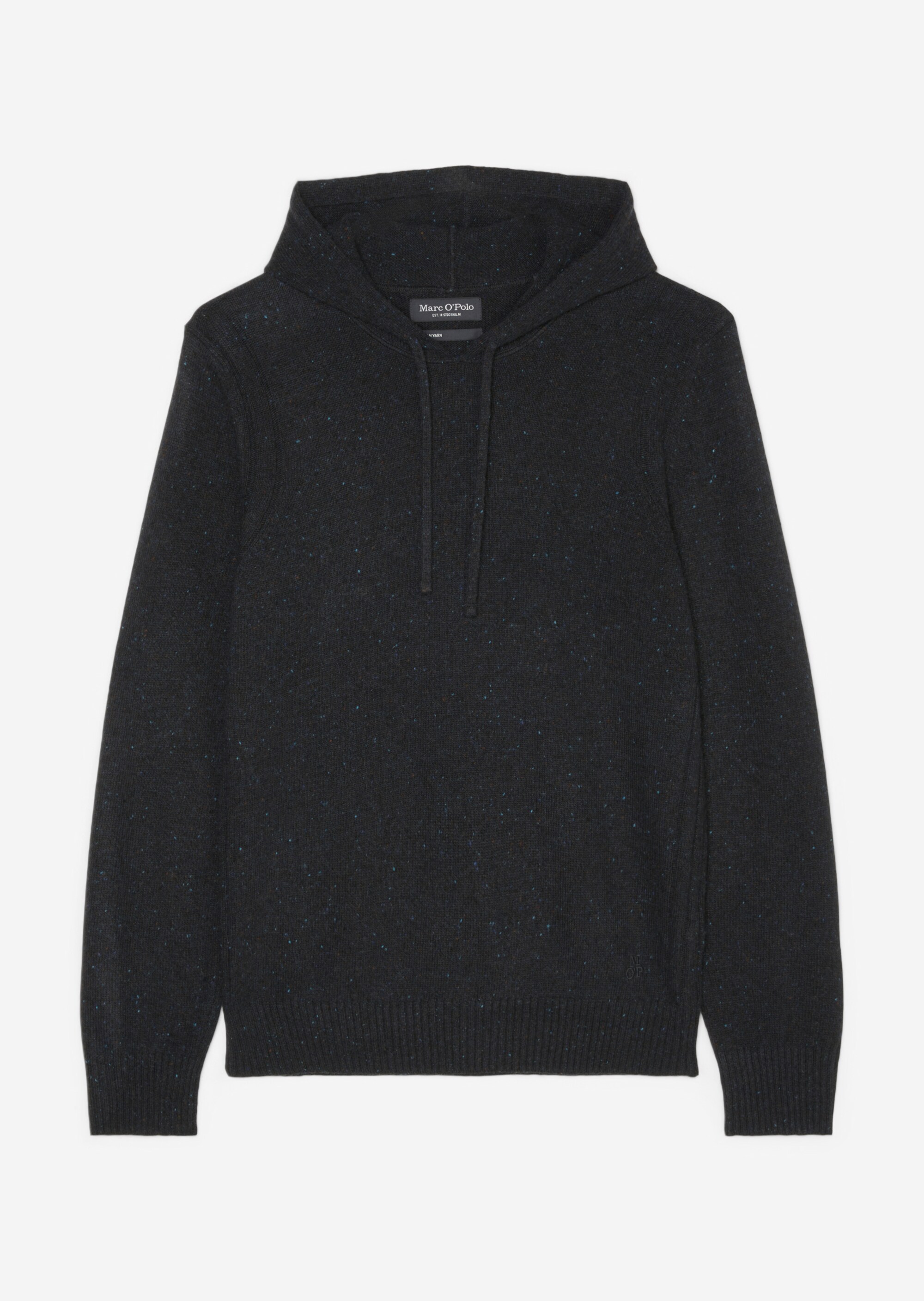 Pullover regular mit Kapuze aus gesprenkeltem Tweedgarn