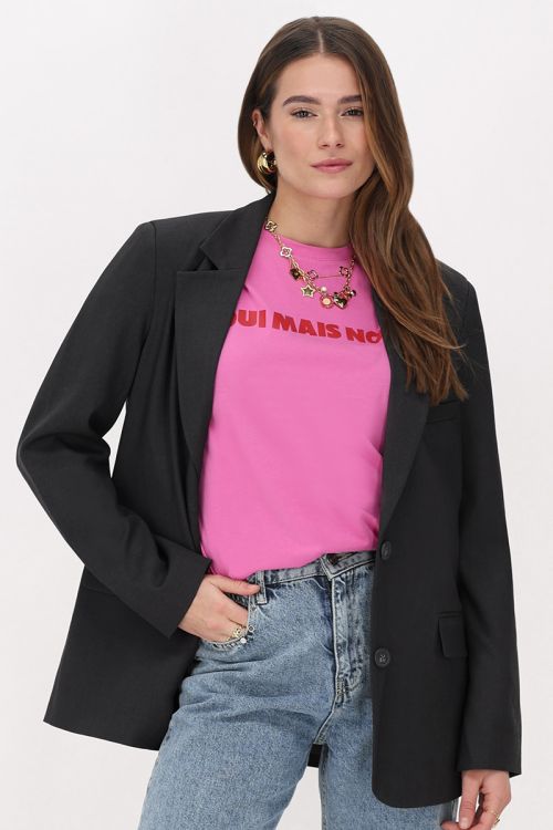 Roze T-shirt met rode 