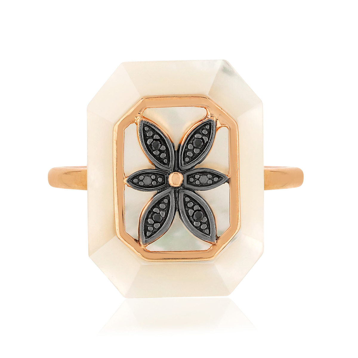 Bague MATY Or 375 rose Diamants Nacre