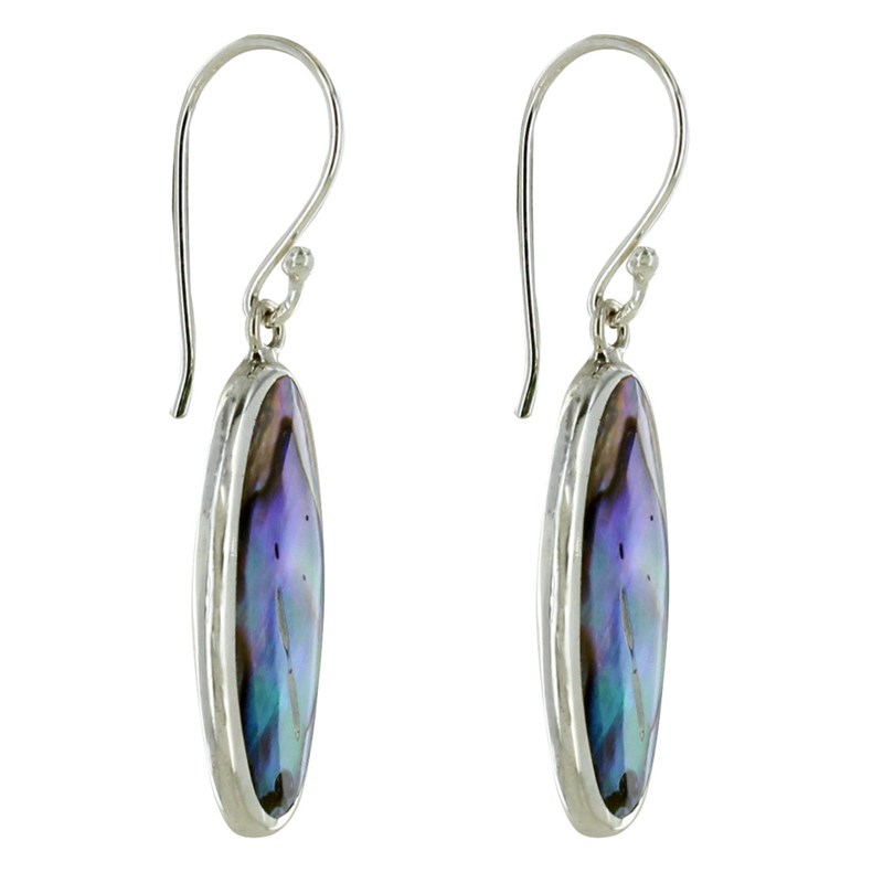 Boucles d'Oreilles Argent Amande Nacre Abalone