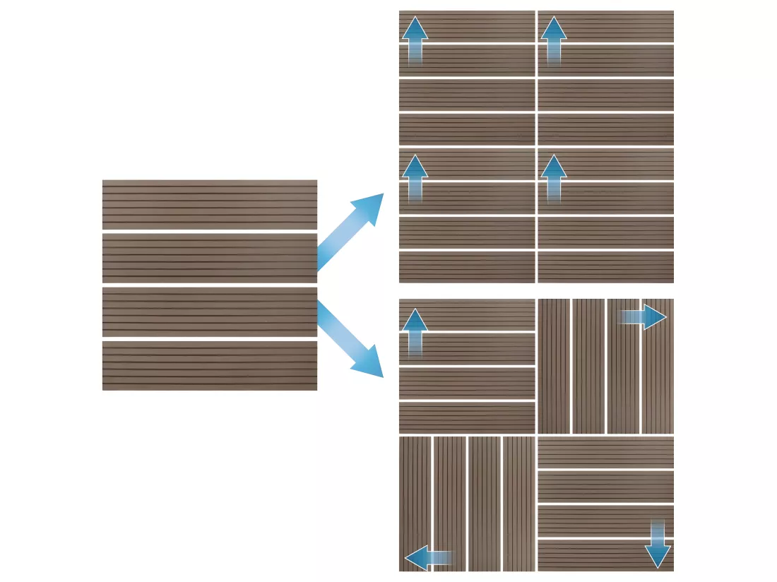 ECD Germany WPC Carreaux 30x30 cm - 33 Pièces par 3m² - avec Aspect Bois - Marron Foncé - Dalles