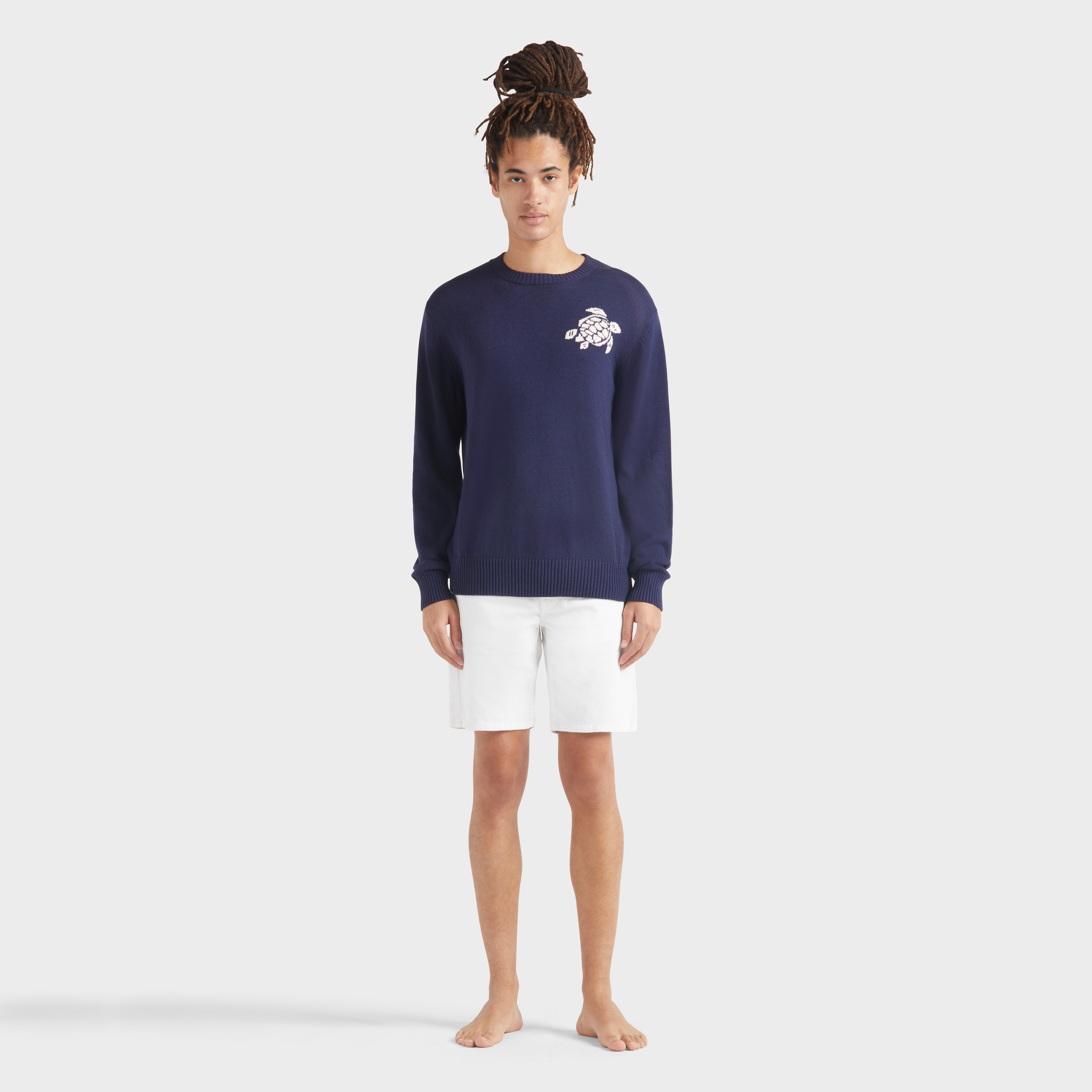 Pullover en Coton et Cachemire Ras-du-Cou Homme Tortue