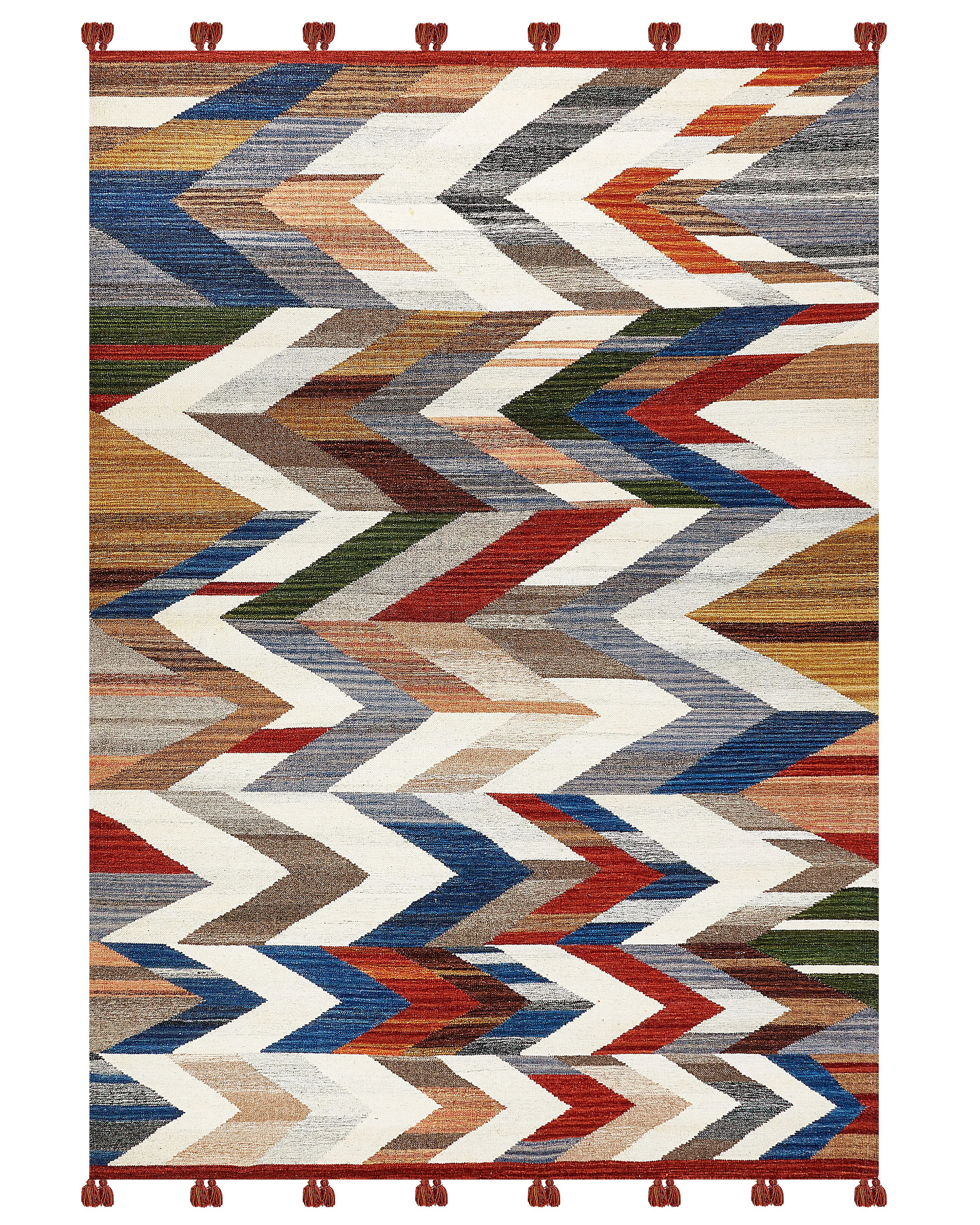 Vloerkleed KANAKERAVAN Meerkleurig 200 x 300 cm Wol Kelim