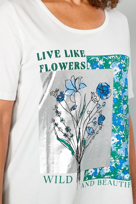 T-Shirt, Ziersteinchen, Rundhals