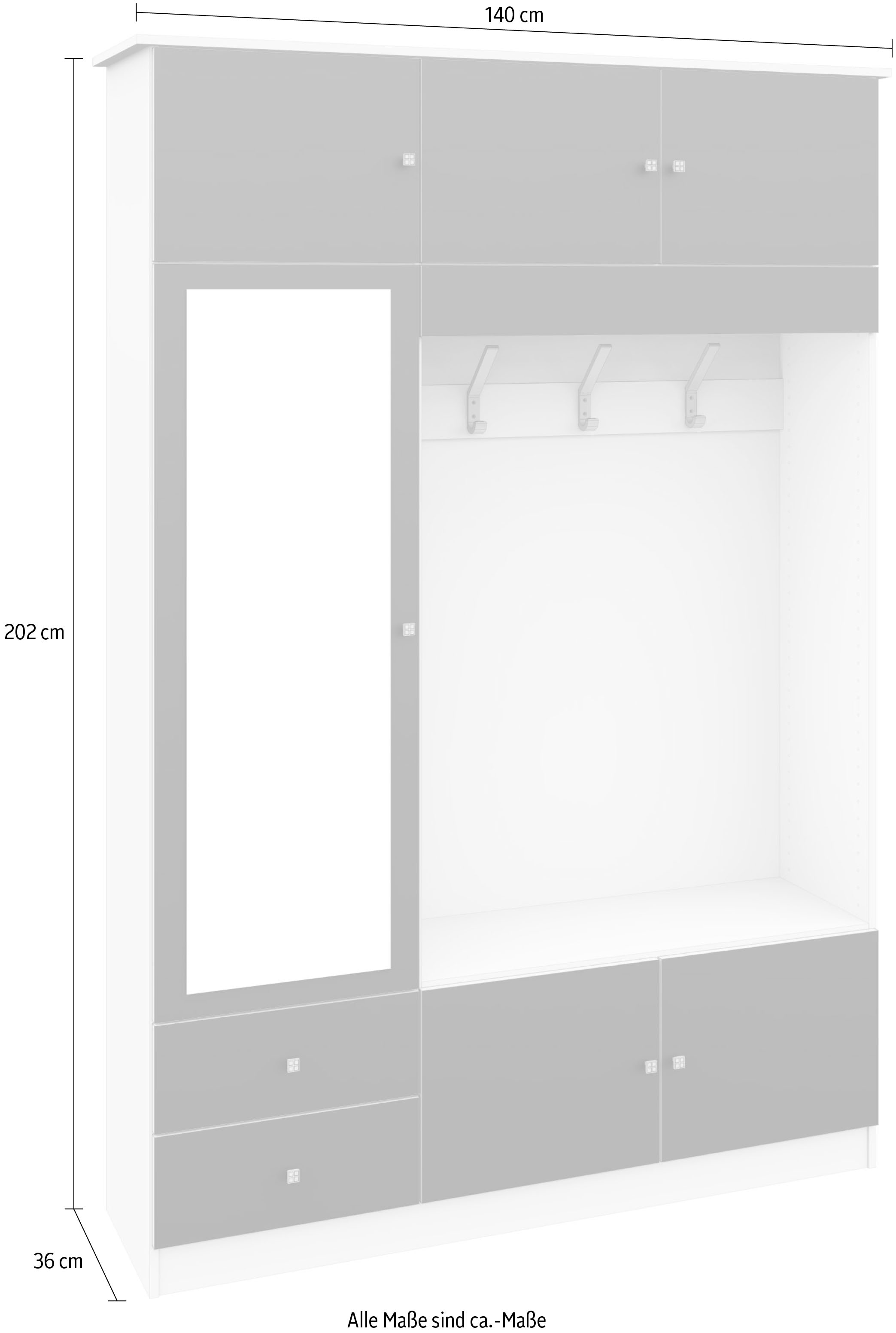 borchardt Möbel Garderobenschrank »Kompakta« Höhe 202 cm