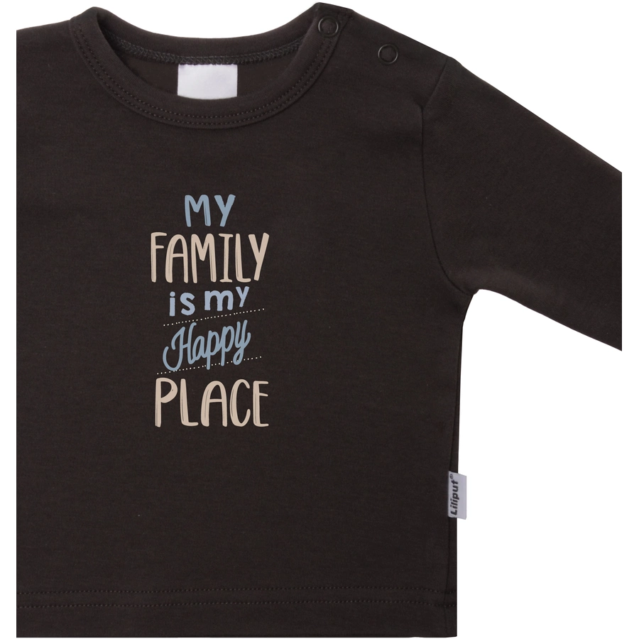 Liliput Langarmshirt Happy Place anthrazit