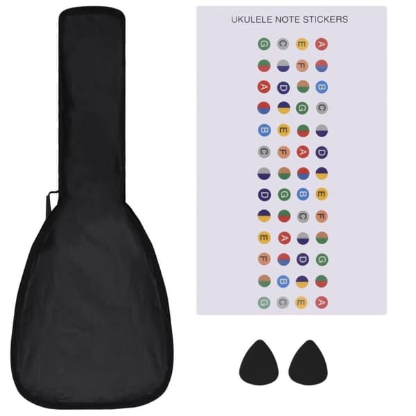 vidaXL Sopran-ukulele sett med veske for barn rosa 21