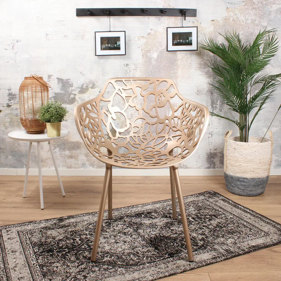 DS4U - Cast magnolia stoel met arm kopergoud