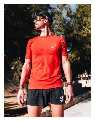 Maillot manches courtes Compressport Racing Rouge