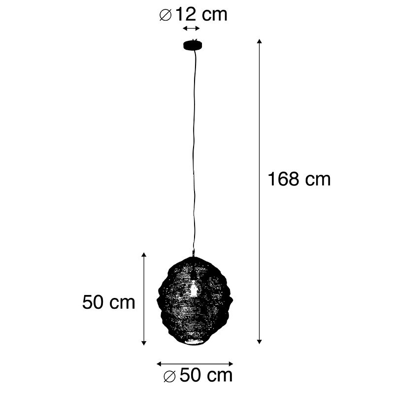 Oosterse hanglamp zwart - Nidum Gran