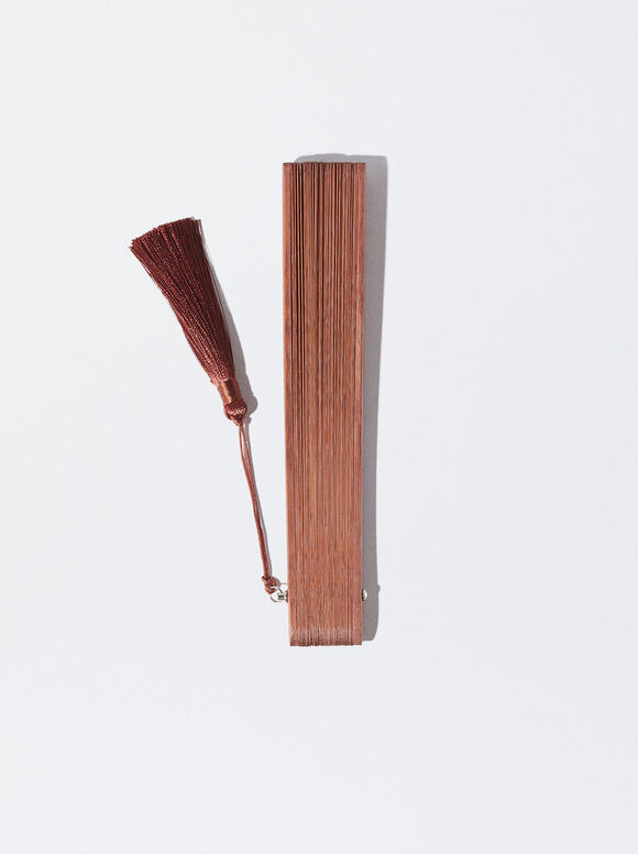 Leque de bambu perfurado - Laranja