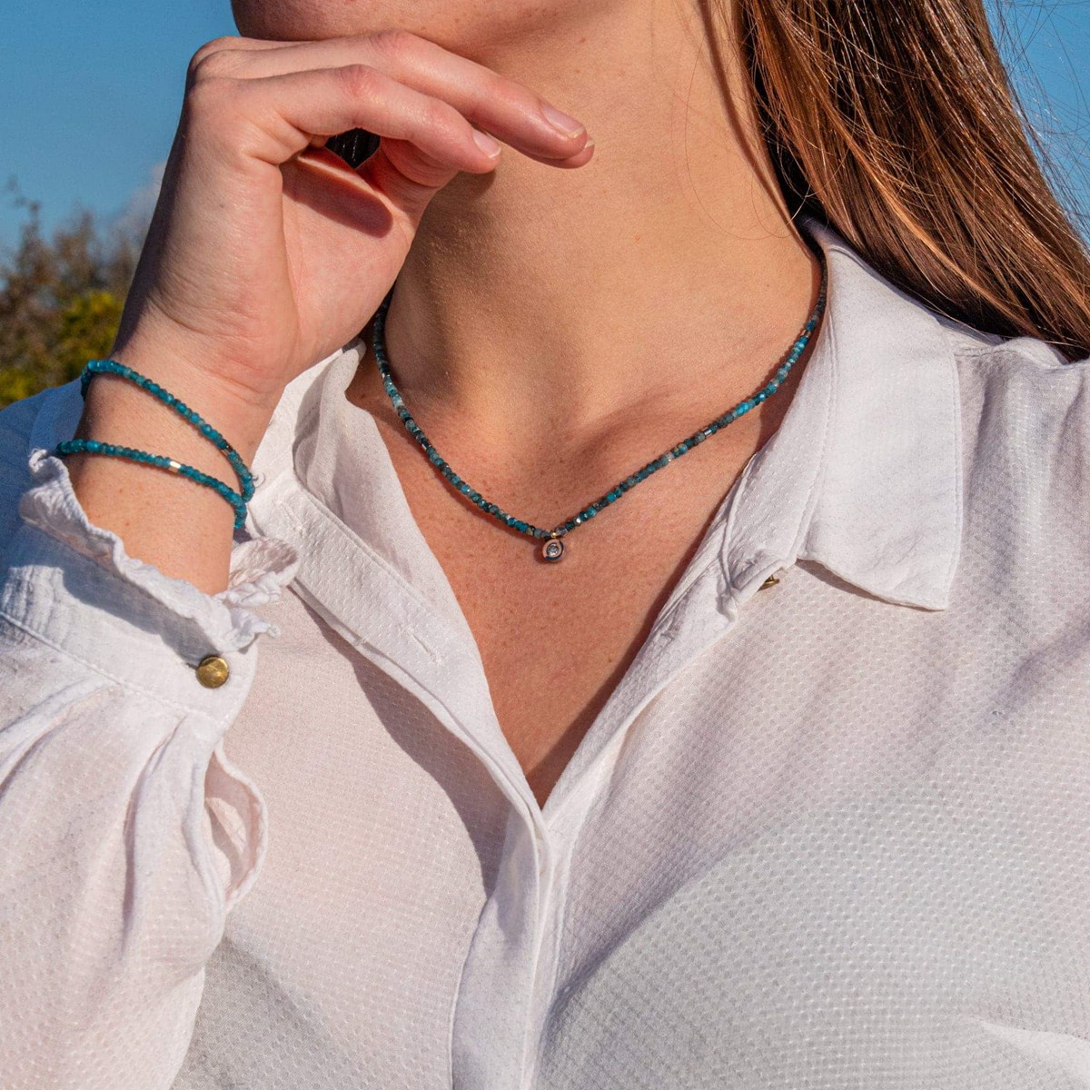 Collier Lumia en pierres Apatite