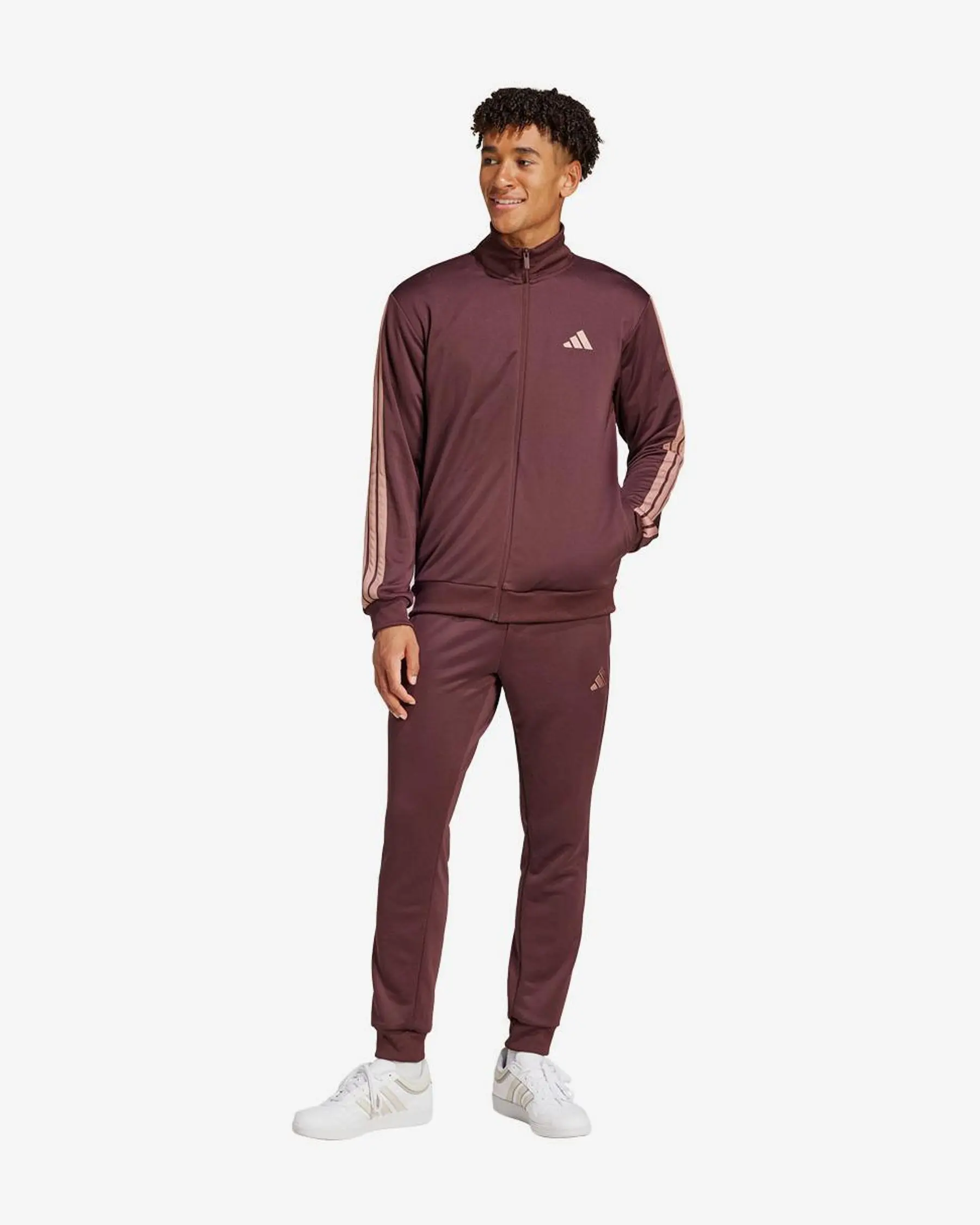 Adidas Basic 3 Stripes Trainingspak Heren Donkerrood